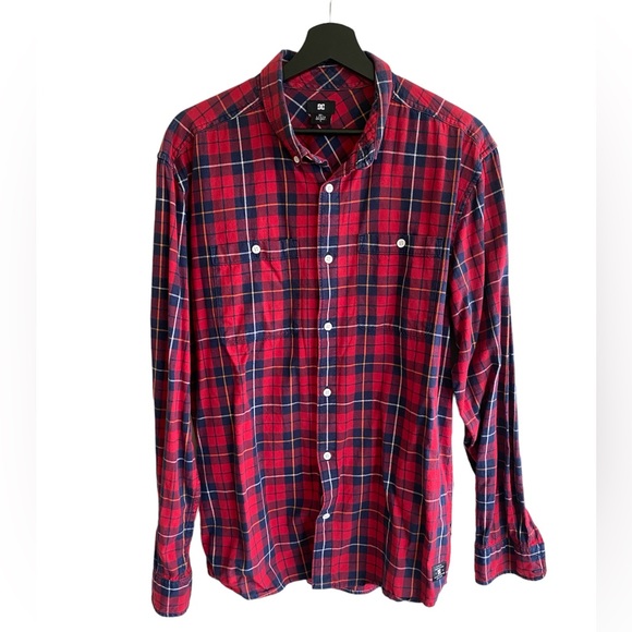 DC Flannel Plaid Shirt Size L - Picture 1 of 6